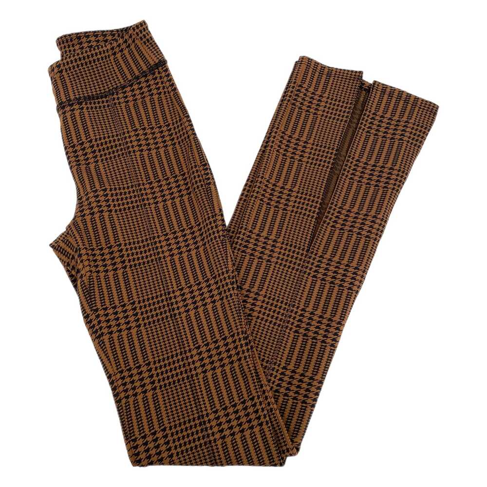 Athleta Brown Black Houndstooth Split Hem Flare Pants | Size XXS